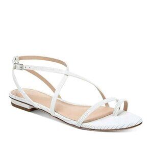 Via Spiga Women's Calandre Sandals Blanc White Leather Size 9.5